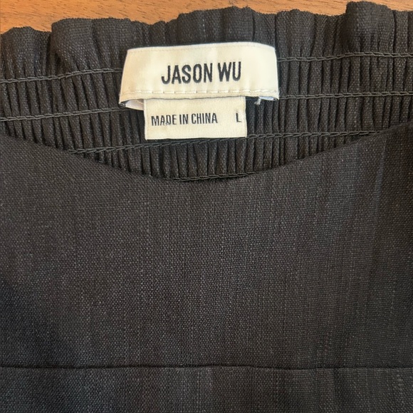 Jason Wu linen blend cut out crop top | large | black - Picture 2 of 6
